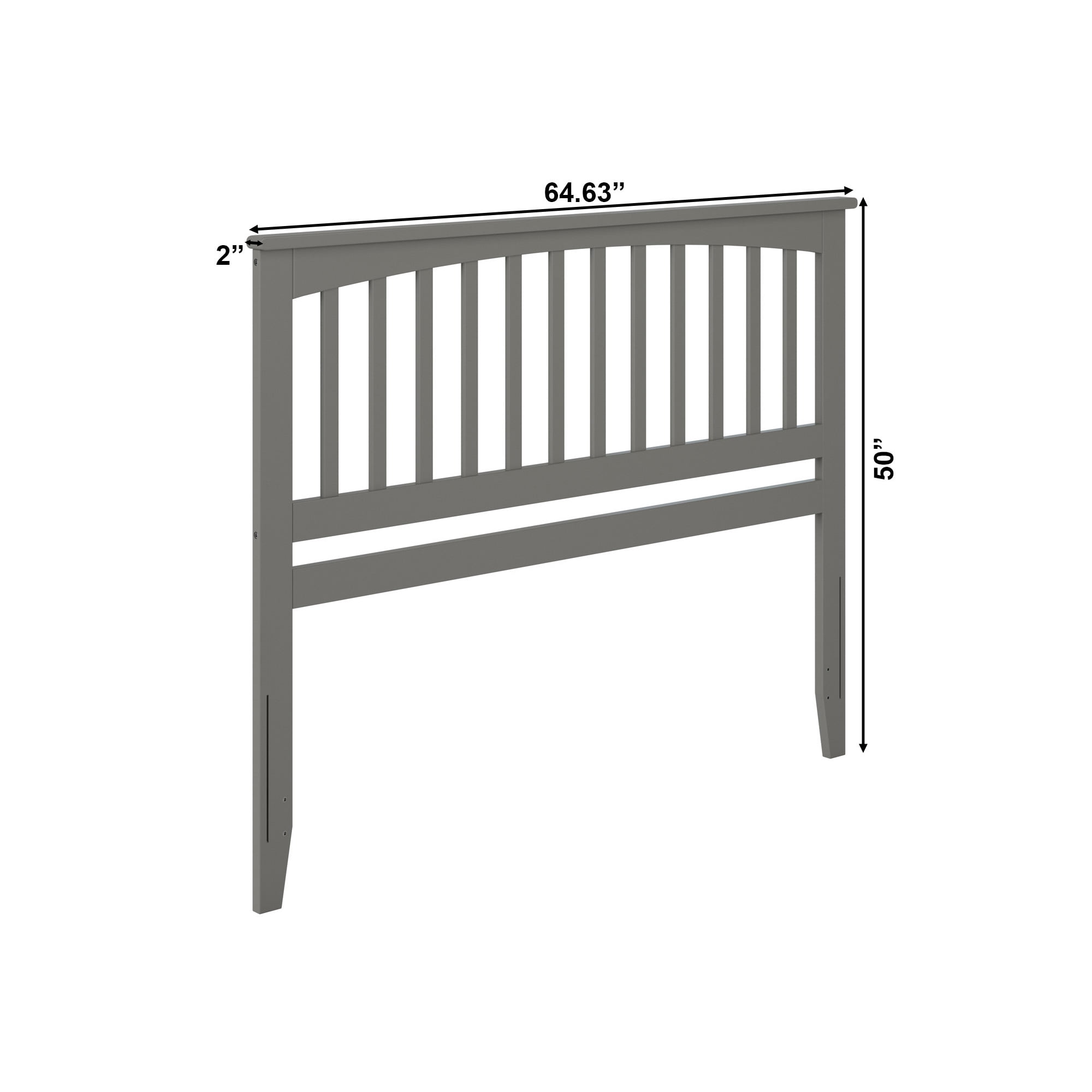 AFI Mission Queen Solid Wood Headboard, Grey