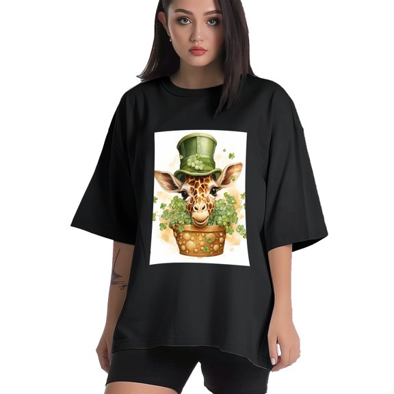 Plus Size Shirt for Women Black Tops for Women Short Sleeves Shirt for Women ST Patrick T Shirt Crewneck Shirt for Women XS