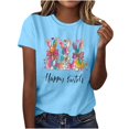 thumbnail image 5 of Pisexur Hauts pour Femmes, Hauts d'Été pour Femmes, Hauts pour Dames, Nouveau Pull à Manches Courtes Col Rond Décontracté Imprimé Rose,m, 5 of 5