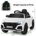 thumbnail image 3 of Costway Kids Ride On Car 12V Licensed Audi RS Q8 with Remote Control Lights Music White, 3 of 10
