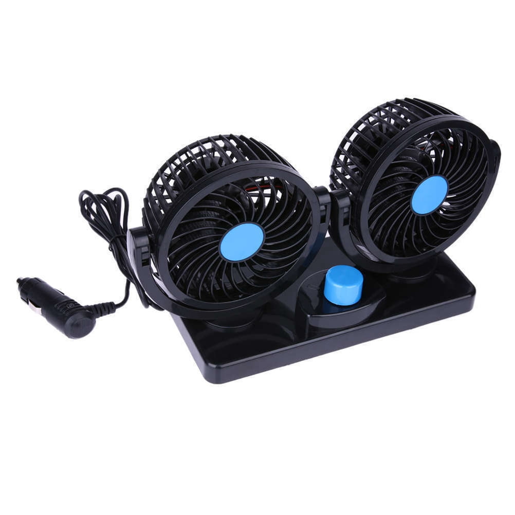 12V Electric Car Cooling Fan Dual Head Car Fan Air Conditioner (Random