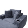 thumbnail image 3 of 52.4" Boneless Chaise Lounge Chair Indoor-Oversized Cloud-Like Cozy Comfy Modular 3-In-1 Sofa Bed for Reading, Living Room& Bedroom Corduroy Couch Sleeper (Gray), 3 of 11