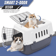 thumbnail image 3 of OSM 22-Inch Hard-Sided Plastic Pet Carrier with Top and Front Door Access, 4-Side Ventilation, Security Lock, Durable Handle for Small Dogs and Cats Travel up to 22 lbs (Gray), 3 of 7
