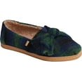 thumbnail image 1 of Women's TOMS Alpargata Leather Wrap Slip On Shoe Galapagos Green Plaid/Faux Shearling 8.5 M, 1 of 3