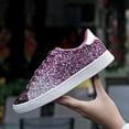 thumbnail image 5 of Cyiecw Women's Glitter Shoes Fashion Shiny Sequin Tennis Sneakers Lightweight Lace up Casual Shoes, 5 of 8