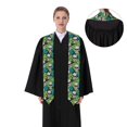 thumbnail image 4 of Haiem Skull and Palm Leaves Pattern Graduation Stole 2024 | Premium Satin Sash for Graduation Ceremony, 4 of 7