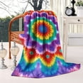thumbnail image 2 of Colorful Rainbow Tie Dye Spiral Pattern Blanket,Comfortable Soft Flannel Throw Blanket,All Season,Warm Lightweight Blankets for Sofa Bed Couch Living Room Chair,60"x80", 2 of 4