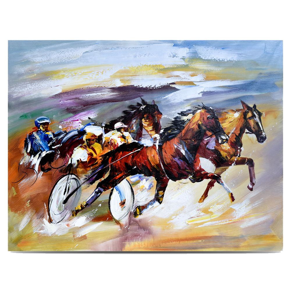Beautiful Horse Racing Canvas Painting Wall Art 70x90cm (27.5x 36inches