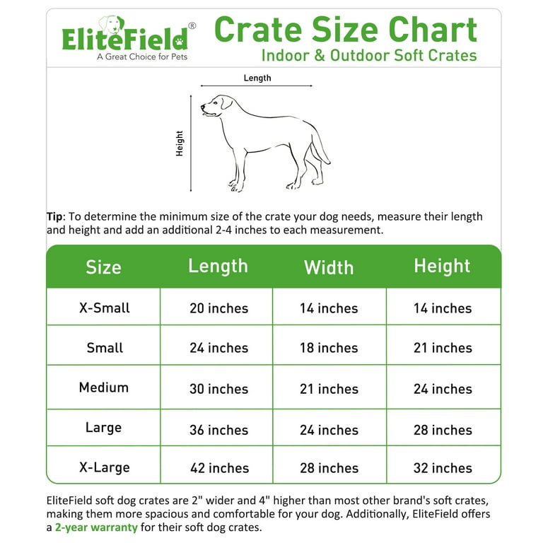 EliteField 3-Door Soft Folding Dog Crate with Crate Mat & Carrying Bag 5 Sizes, Size: 36L x 24W x 28H