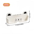 thumbnail image 2 of Adorable soporte for gafas y gafas de pared con cara de gato, organizador de estante de plástico que ahorra espacio for mesita de noche, baño y gabinete, diseño moderno con temática de gato en blanco, 2 of 4