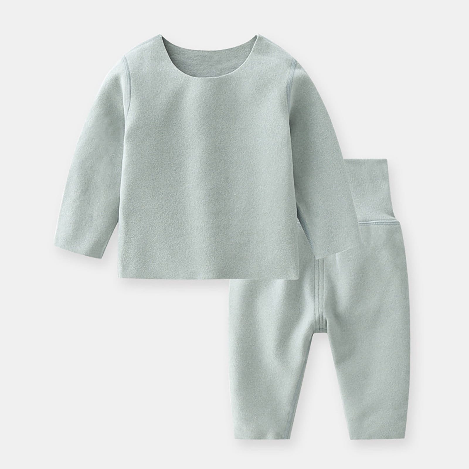 kamemir Toddler Baby Girl Clothes 3 6 9 12 18 24 Months Fall Outfits Solid Long Sleeve Sweatshirt Tops + Pants Set(Green,12-18 Months)