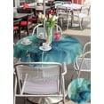 Abstracts Marble Round Outdoor Tablecloth with Umbrella Hole Teal Green ...