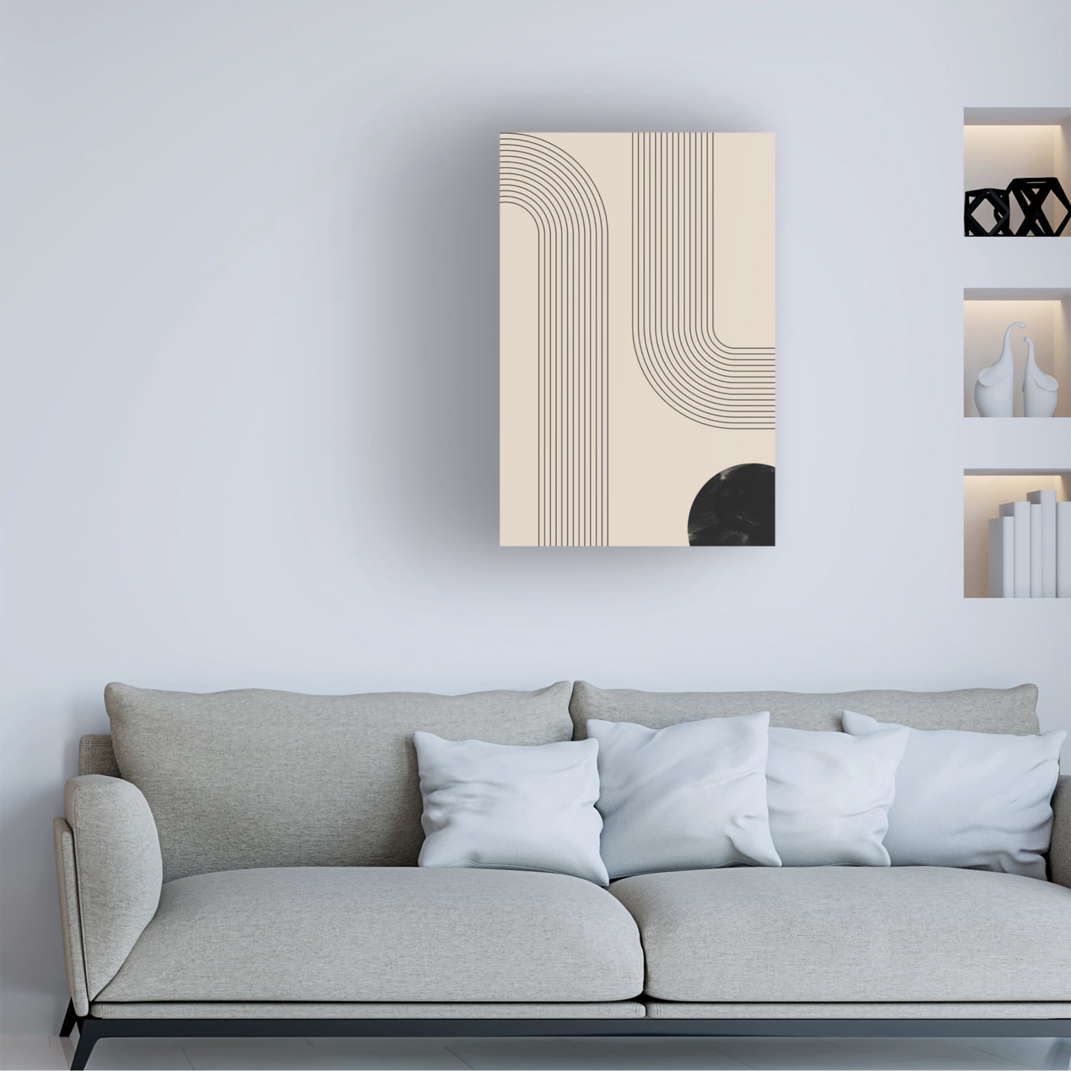 Trademark Fine Art Melloi Art Prints Black Minimal Line Art Canvas Wall Art