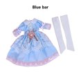 thumbnail image 2 of Bewildely 1 Juego de vestido de muñeca para niñas, portátil, desmontable, reutilizable, lavable, decorativo, lindo reemplazo, muñecas, Muñecas y casas de muñecas Azul, 2 of 6