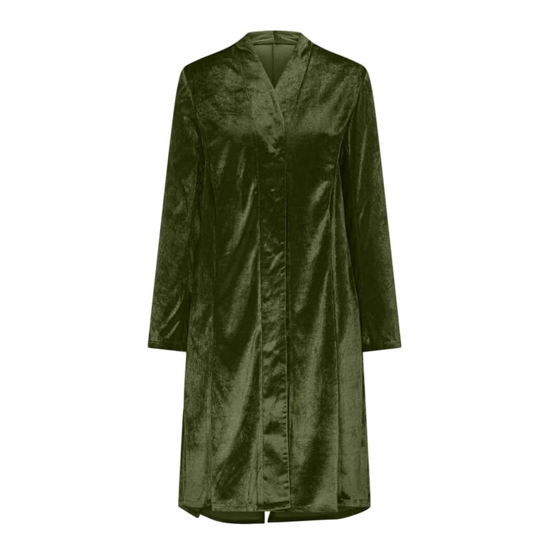 green velvet coat dress Mac Duggal - Dark Green Velvet Cape Gown With Embellished Neckline main image 1