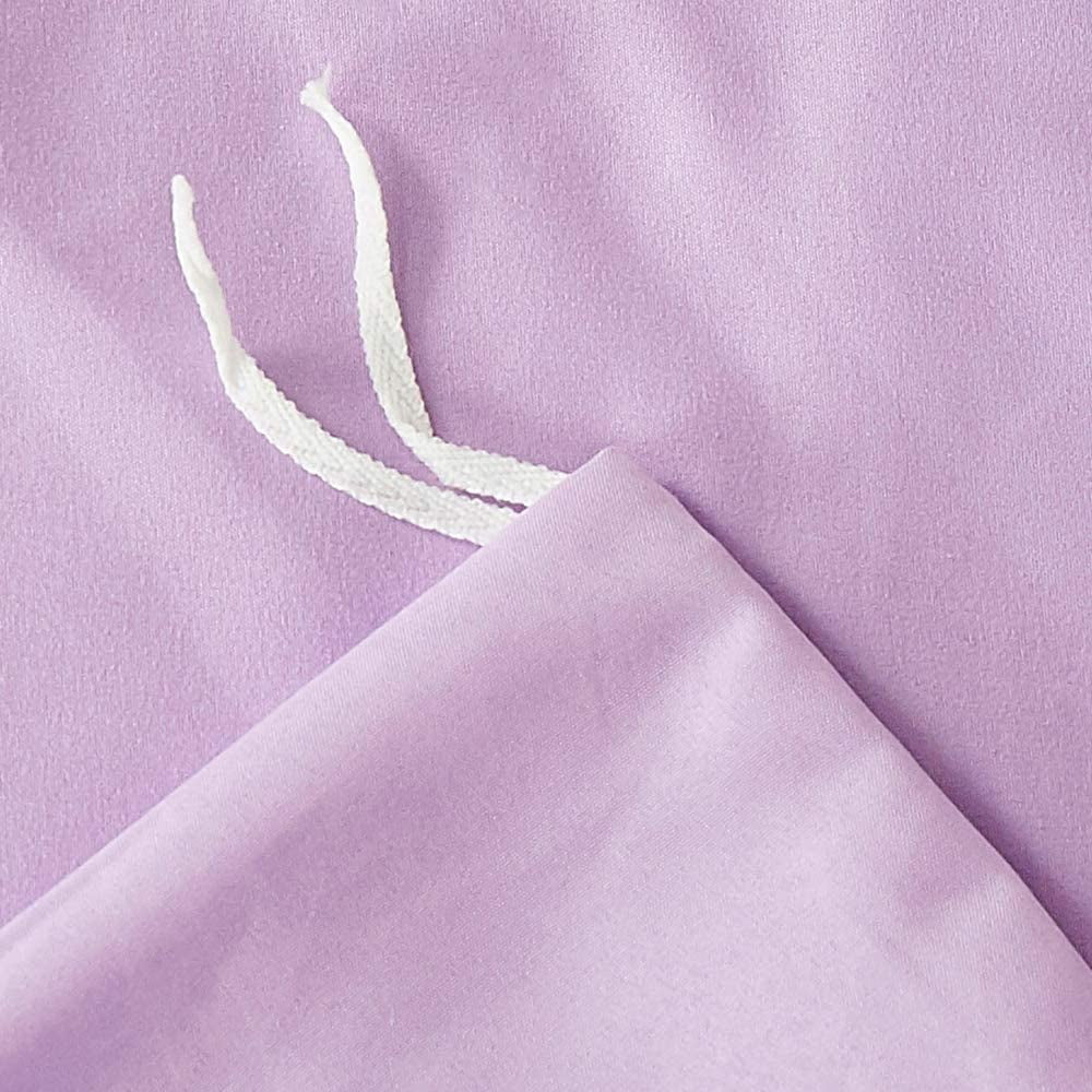 800 Thread Count 100% Egyptian Cotton 3 Piece Duvet Set with Zipper Closure & Corner Cal King/King 3 Pc Duvet Set Color Lavender Solid