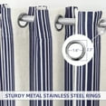 thumbnail image 4 of DriftAway Chris Linen Blackout Curtains with Thermal and Sound Reducing Layer 63 Inches Long for Bedroom Striped Printed Drapes Thermal Insulated Lined Window Treatments for Living Room Dark Blue, 4 of 8