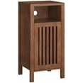 thumbnail image 6 of Set of 2 End Table, Farmhouse Sofa Table with Grille Door, Side Tables for Living Room, Bedroom, Brown, 6 of 6