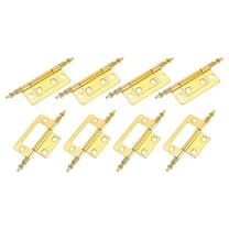 Non-Mortise Hinges, 8pcs Iron Butt Hinge Cabinet Hinges Door Hinges, Gold