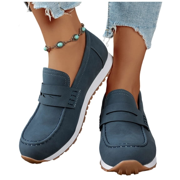 Women's Loafers Casual Slip-Ons Comfortable Walking Flats Shoes Women's Casual Plus-Size Shoes Spring Summer Trendy Loafers Soft Running Shoes