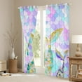 thumbnail image 3 of Mermaid Tail Curtains Party Purple Mermaid Tail Theme Blackout Curtains Glitter Mermaid Fish Scales Curtains & Drapes for Birthday Undersea Ocean Animal Print Window Treatments 52''Wx63''L, 3 of 5