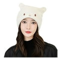 thumbnail image 2 of Njoeus Ribbed Knit Beanie Hat for Women Girls Cute Cats Ears Hat Winter Warm Slouchy Cuffed Skull Cap for Women, 2 of 4