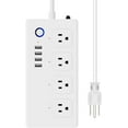 thumbnail image 1 of Smart Power Strip, WiFi Surge Protector with 4 Individually Controlled AC outlets and 4 USB Ports, Works with Alexa & Google Home, Voice Control & Remote Control, ETL & FCC Certified, 4.9Feet, 10A, 1 of 9