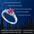 thumbnail image 2 of Gem Stone King 0.84 Cttw 6X4MM Oval Pink Created Sapphire and White Topaz 925 Sterling Silver Ring for Women | Gemstone Birthstone | Available in Size 5, 6, 7, 8, 9, 2 of 5