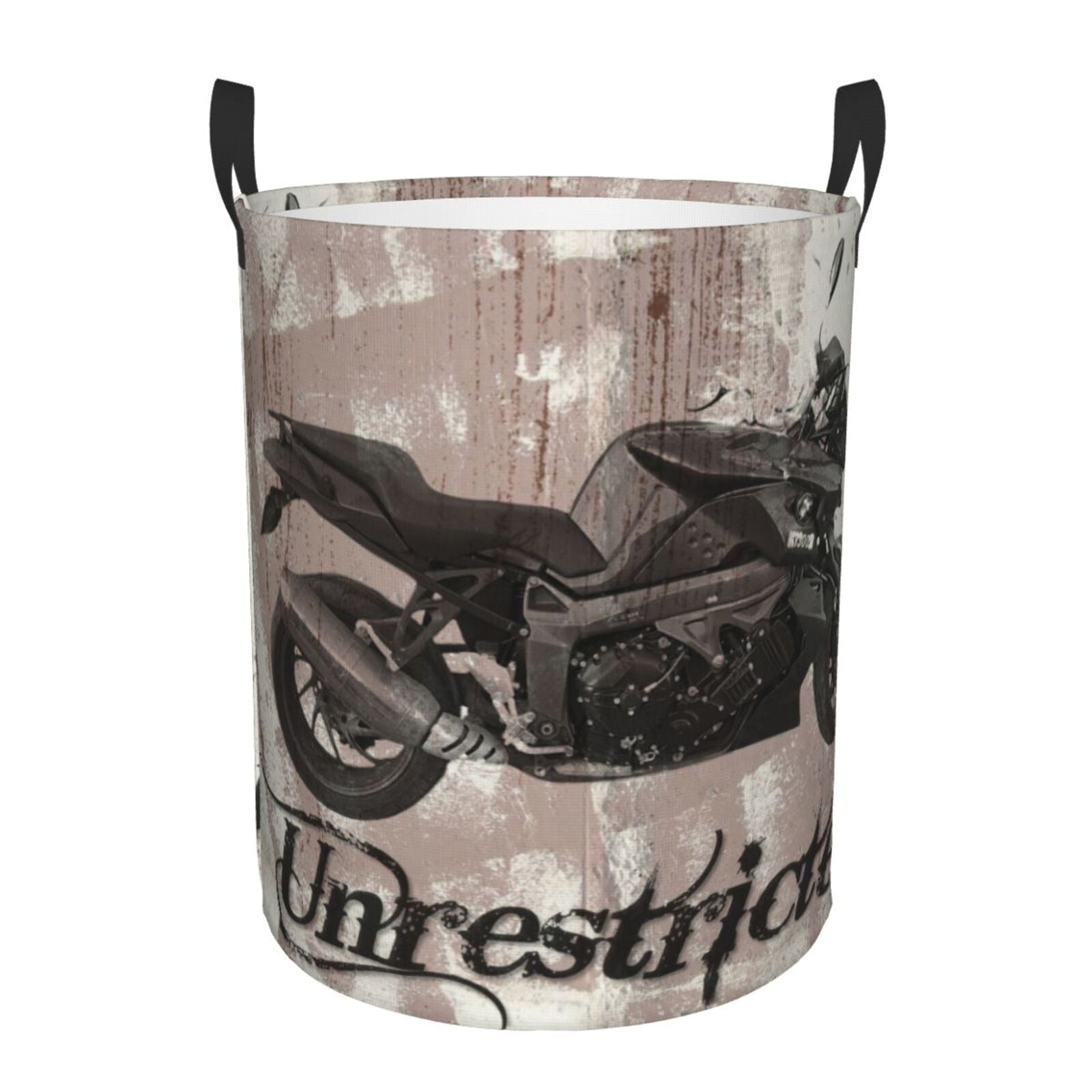 XMXT Collapsible Laundry Basket, Motorbike Grunge Bike Print Waterproof