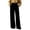 Black, variant on Womens Business Casual Velour Dress Pants Elastic Waist Straight Wide Leg Commute Office Pants with Pockets