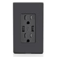 thumbnail image 3 of Leviton 005-T5632-00E 15 Amp Black USB Charger/Tamper-Resistant Duplex Receptacle, 3 of 4