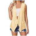 thumbnail image 2 of ALLLIST Womens Tops Yellow Sleeveless Solid V-Neck Tank Tops Girls Tank Tops S, 2 of 4