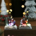 thumbnail image 1 of mfyjkho Adorno navideño de resina brillante, casa pequeña con muñeco de nieve y farola, decoración navideña, 13 x 9 x 6,5 cm, 1 unidad, 1 of 7