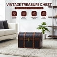 thumbnail image 3 of Wooden Leather Treasure Chest, 3 of 8