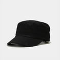 thumbnail image 1 of 1pc Men‘s Solid Color Army Cap Hat Sun Hat Baseball Cap Flat Cap Brim Cap, 1 of 7