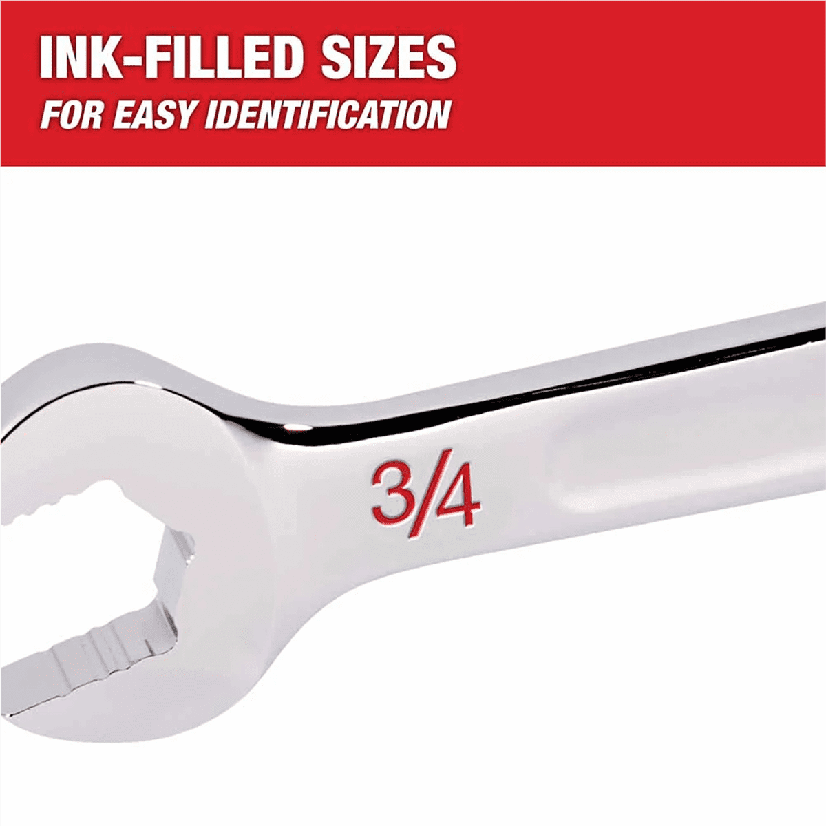 Milwaukee Tool 3/8" SAE Combination Wrench, 12-Point, Steel, Chrome, Ergonomic, I-Beam Handle