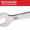 thumbnail image 6 of Milwaukee Tool 9/16" SAE Combination Wrench, 12-Point, Steel, Chrome, Ergonomic, I-Beam Handle, 6 of 8
