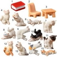 thumbnail image 3 of Walbest 1 Piece Plastic Cat Ornament Animal Image Exquisite Realistic Mini Cat Crafts Miniature Figurine Decor for Home Office Desktop, 3 of 7