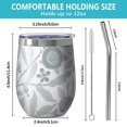 thumbnail image 5 of Floral 12oz Stainless Steel Insulated Wine Tumbler with Lid and Straw – Double Wall Vacuum Mug for Hot & Cold Drinks, 304 Steel Interior, Sweat-Free Design,Thanksgiving,Christmas, Spring,Flower, 5 of 5