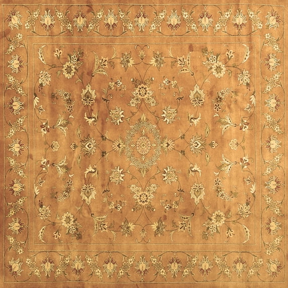 Ahgly Company Indoor Square Abstract Brown Contemporary Area Rugs, 7' Square