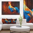 thumbnail image 1 of Blue and Orange Rooster - Animal Art On Canvas, 1 of 3