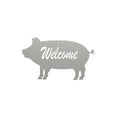 thumbnail image 1 of Central Coast Designs PIGWELCOME-10SS 6 x 10 Po Silhouette de Porc Design avec le Script de Bienvenue en Acier Découpé au Laser Art & 44; Acier Brillant, 1 of 1