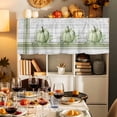 thumbnail image 7 of Green Pumpkin Valances for Windows, 54 x 18in, Thanksgiving Fall Leaf Vintage Wood Grain Rod Pocket Kitchen Valance Curtain Light Filtering Window Treatments for Living Room Bedroom, 1 Panel, 7 of 7