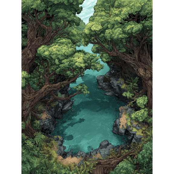 Lush Forest River Canyon Canvas Print, Perfect Wall Art for Living Room Bedroom Dining Room Office Hotel Lobby Home
