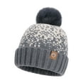 thumbnail image 2 of Miqool Women's Winter Pompom Hats Warm Thermal Fleece Lined Knit Hat Cold Weather Skull Cap for Girls, 2 of 8