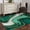 Green, variant on Area Rug for Living Room, Teal Marble Non-Slip Indoor Large Carpet for Bedroom/Dining Room, Modern Ombre Gold White Abstract Fluid Art Washable Low-Profile Floor Mat Runner Rugs - 2.7 x 5 Ft