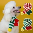 thumbnail image 1 of Christmas Dog Cat Santa Scarf, Dog Winter Knitted Scarf Pet Winter Neck Warmer Costume with White Pompom Ball Party Dressup Xmas Cute Decorate Gift Red, 1 of 8