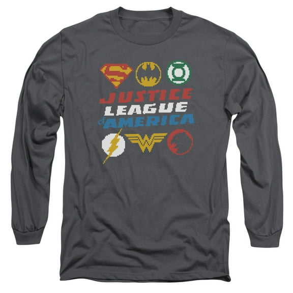 Jla - Pixel Logos - Long Sleeve Shirt - Medium