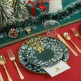 thumbnail image 5 of 175PCS Christmas Plastic Dinnerware Sets - Gold and Green Christmas Plates with Snowflake for 25 Guests Include 50Plates, 25Cups, 25Forks, 25Knives, 25Spoons, 25Napkins for Xmas Party, 5 of 18