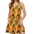 thumbnail image 3 of Plus Size Summer Dresses for Curvy Women Women Casual Loose Summer Printed Dress Sleeveless V-neck Top/shirt Set C Blue M, 3 of 6